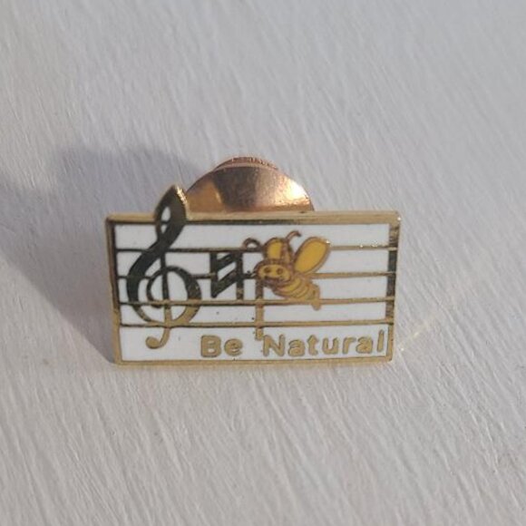 Be Natural B Aeolian Minor Music Scale Vintage Lapel Pin Tie Tack - Picture 1 of 4